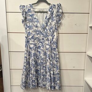 Floral Blue and White Dress